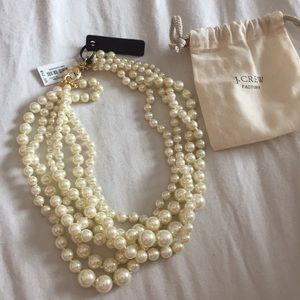 Bnwt, J crew factory multi stran pearls.